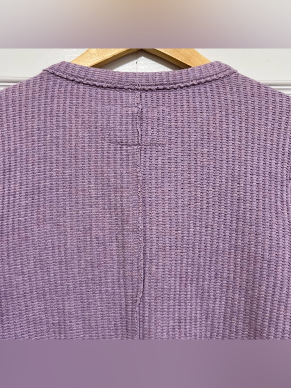 Faherty Legend Apres Waffle Henley Top Long Sleeve Lavender Women's Medium - Picture 9 of 14